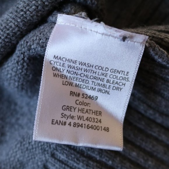 White Stag Crossover Ribbed V-Neck Sweater - Grey Heather #WL40324 - Picture 11 of 16